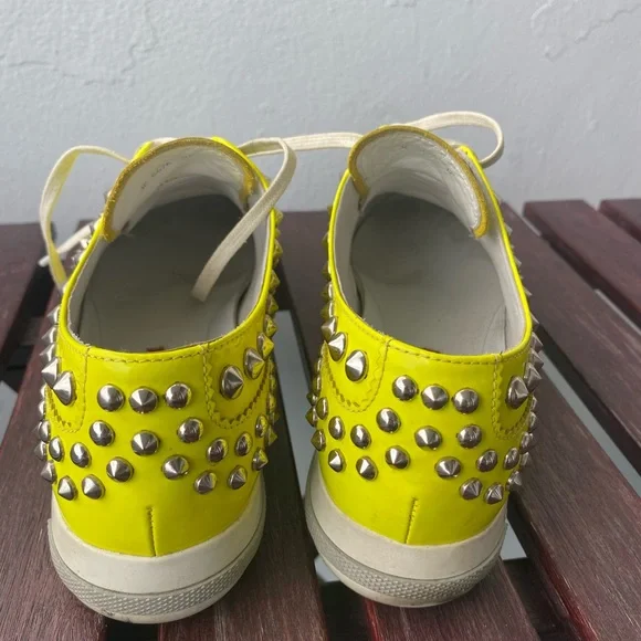 Prada studded neon yellow sneakers sz 37 - Picture 10 of 11